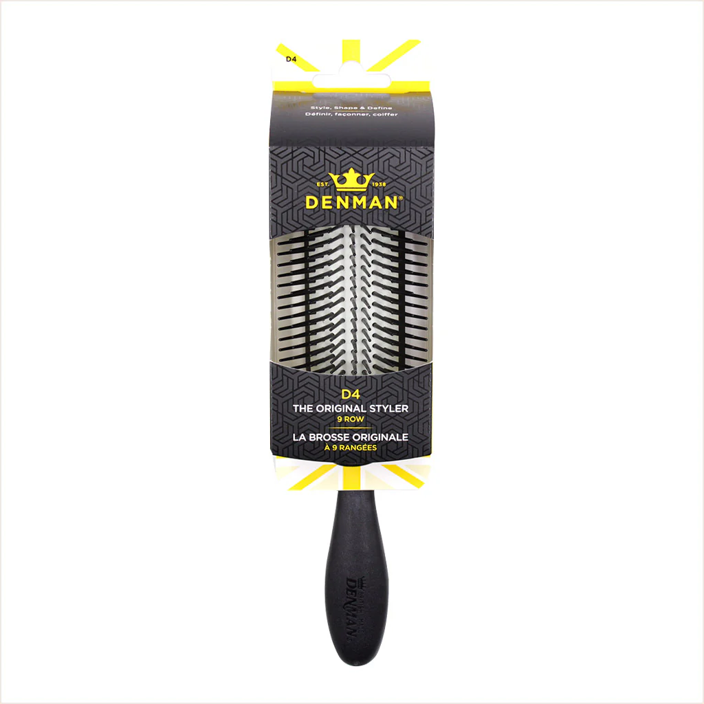 Cepillo para Rizos DENMAN Styler D4 De 9 Filas Negro/Blanco - Image 4