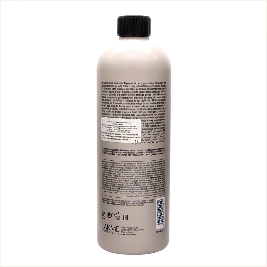 Peroxido Lakmé Color Developer Crema Oxidante 18V 1000ml - Image 5