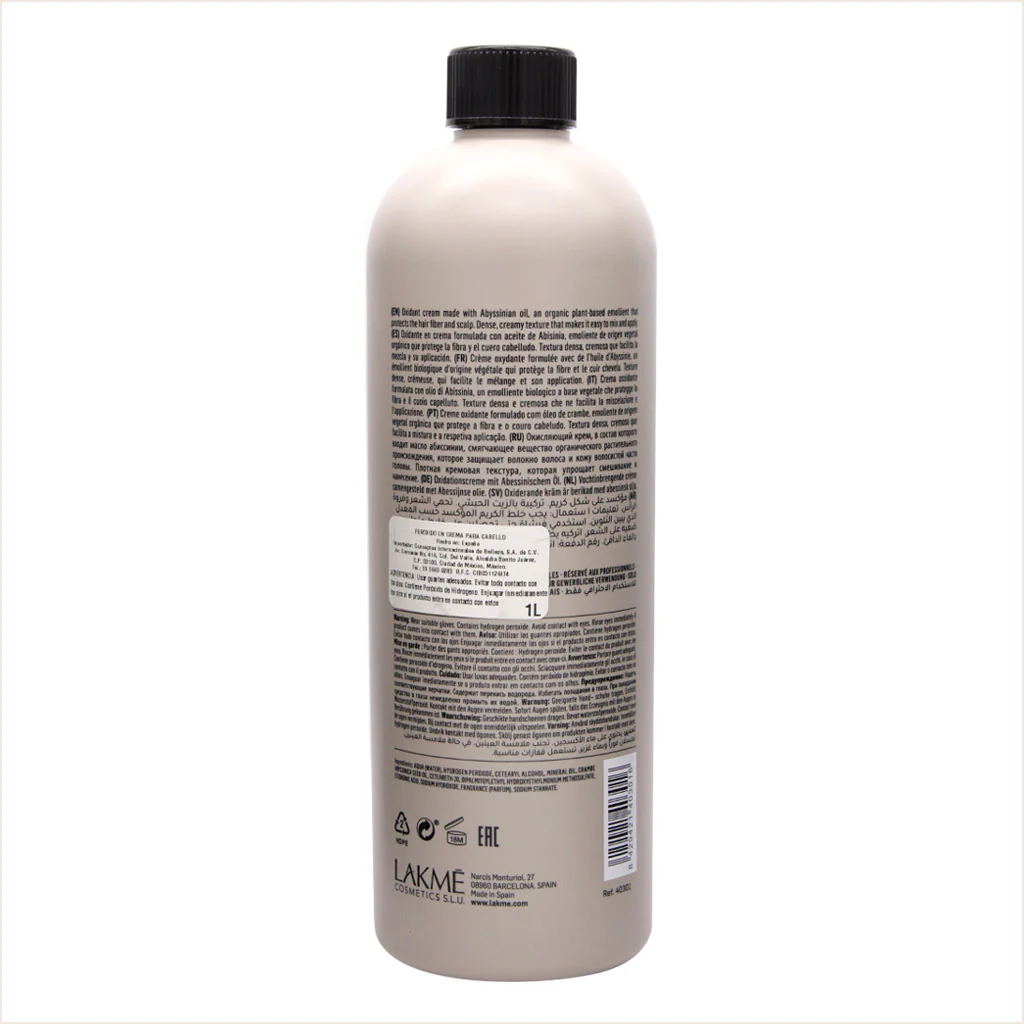 Peroxido Lakmé Color Developer Crema Oxidante 28V 1000ml - Image 5